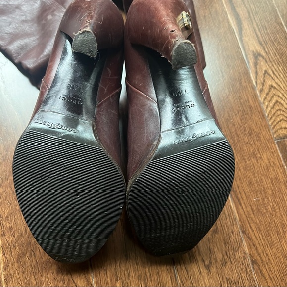 Authentic Gucci Tall Brown High Heel Leather Boot-sz 7.5 - Picture 4 of 16
